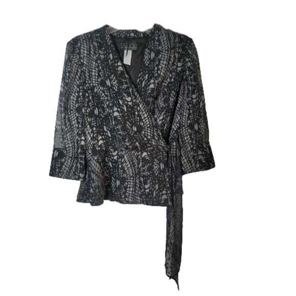 Alex Evenings Jackets & Blazers - Alex Evenings Wrap Front Side Tie Evening Jacket